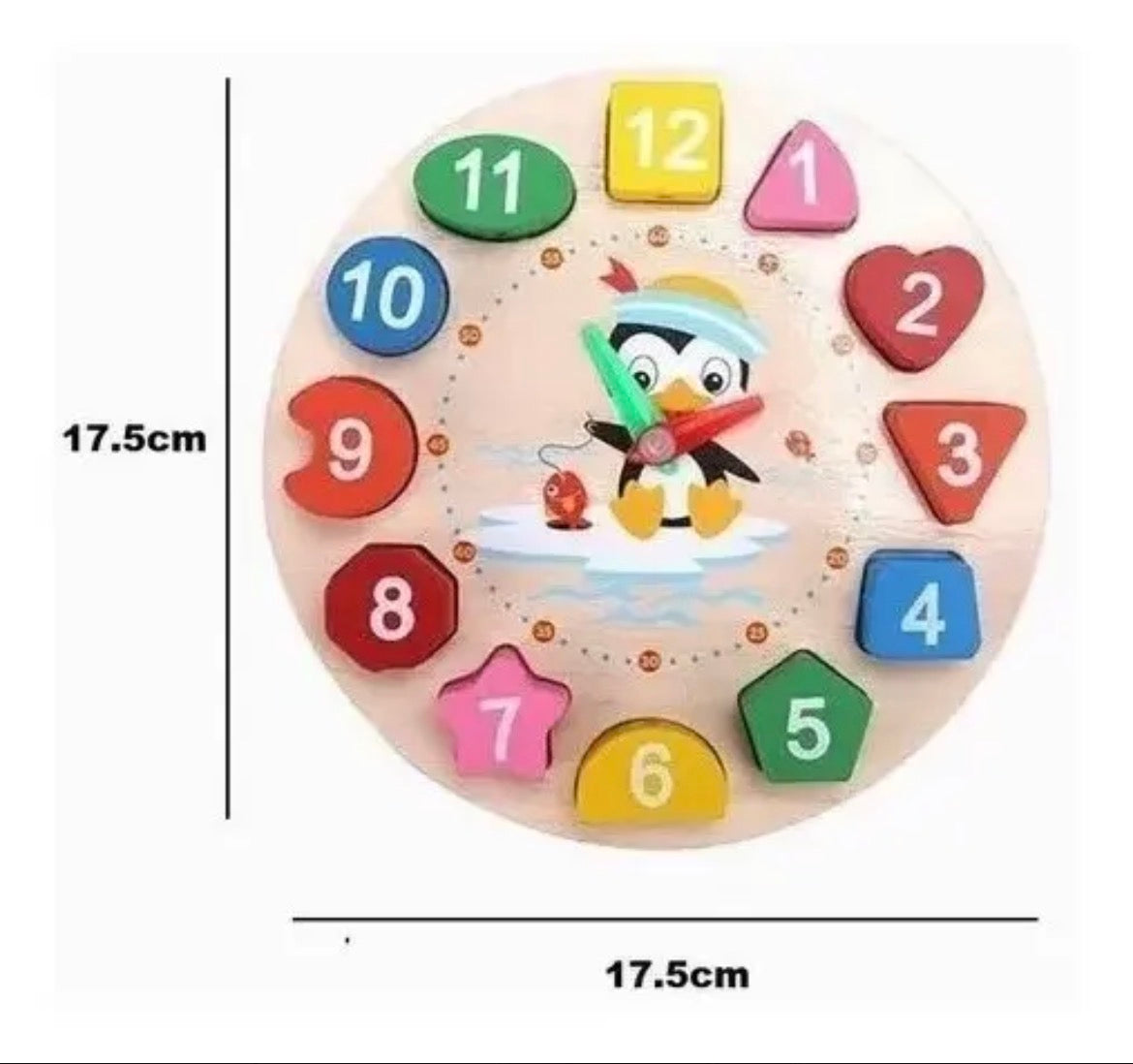 Reloj Didáctico de Madera con Cuentas