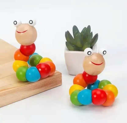Gusano Oruga Didáctico de Madera